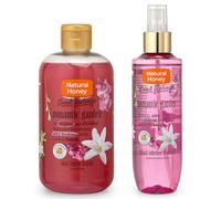 Lote de Natural Honey Good Feelings Gel de Ducha Romantic Garden 500ml + Body Mist 200ml | Spray corporal y capilar floral, perfume ligero mujer