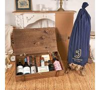 Lote de Navidad "Colección Gourmet" GOUR 500-25 Lote gourmet con paleta 5 Jotas, vinos Viña Ardanza y Pesquera, gin Glop Rosé, ibéricos, quesos curados y aceite premium en estuche de nogal