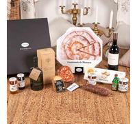 Lote de Navidad con Producto Balear - Lote 240-25 / con vino Binifadet, Gin Xoriguer, quesos Subaida, sobrasada, ensaimada y repostería artesanal en caja regalo