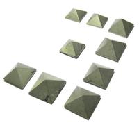Lote de nueve piedras preciosas de pirita doradas mini pirámides, energía psíquica, meditación en casa, para oficina, regalo, reiki, feng shui, hechas a mano