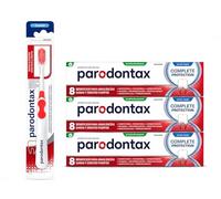 Lote de Parodontax, 3 Pasta de Dientes con Flúor, Complete Protection, Extra Fresh 75 ml + 1 Cepillo de Dientes Suave, Encías & Dientes, Ayuda a Detener y Prevenir el Sangrado de Encías