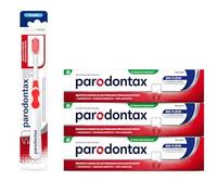 Lote de Parodontax 3 Pasta de Dientes Sin Flúor, Ayuda a Detener y Prevenir el Sangrado de Encías, 75 ml + 1 Cepillo de dientes Suave Parodontax, Encías & Dientes