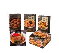 Lote de Platos Asturianos Tradicionales Gourmet - Fabada I.G.P., Pote, Callos con Jamón, Albóndigas Caseras y Lomo a la Cazadora | Comida Casera Lista para Calentar | +2 kg de Guisos Artesanos