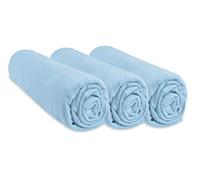 Lote de sábanas bajeras para cuna, algodón, 50 x 100 mm, 6 colores azul cielo