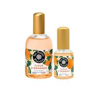 Lote Eau de Toilette Flor de Azahar, 110ml y 30ml, perfume mujer suave y luminoso, cofre regalo reconfortante, Fabricado en Francia