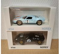 Lote Ford GT 40 Gulf #1 + Ford GT 40 #2 Le Mans 1966 1/43 Norev Nuevo en Caja