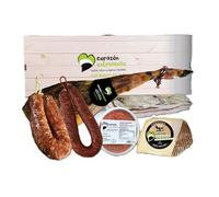 Lote Gourmet Empresa Navidad Jamón Talarrubias Jamón Ibérico de Cebo 7kg aprox.+ Embutidos Ibéricos + Queso Artesano Extremeño | Regalo Corporativo Premium