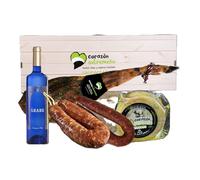Lote Gourmet Empresa Navidad Supreme - Jamón Ibérico de Cebo 7,5 kg - Vino Árabe de Sani IGP Extremadura - Queso de Oveja - Embutidos Ibéricos | Cesta Regalo Corporativa Premium