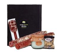 Lote Gourmet Navidad Extremeño Leganés - Queso Rulo de Cabra Artesano, Queso Recrema Finca Pascualete, Chorizo y Salchichón Ibéricos, Picos de Pan | Cesta Regalo Gourmet Empresas y Navidad