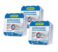 Lote HUMYDRY aparato antihumedad Compact Deshumidificadores sin enchufe para espacios pequeños hasta 8m². Absorbe la humedad en baños, armarios y despensas (Pack 3 Aparatos)