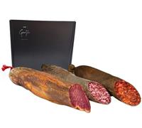Lote ibérico: lomo ibérico de cebo + chorizo ibérico de bellota + salchichón ibérico de bellota. Medias piezas.Guiju.España-Regalo navidad
