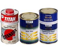 LOTE IMPRIMACION EPOXI TITAN YATE 750ML + DILUYENTE TITAN YATE 1L + ASPECTO CERAMICO BLANCO SATINADO 750ML + REGALO CUBO PLASTICO 8 LITROS