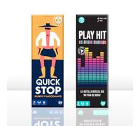 Lote Juegos de Mesa QuickStop + Play Hit - Diversión Rápida y Musical para Familia y Amigos - Juegos Dinámicos para Fiestas y Reuniones - Regalo Original