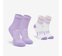 Lote x2 calcetines running confort Niños - KIPRUN 500 Mid malva y rayas lila 35/37