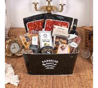 LOTES DE NAVIDAD ORIGINALES - LOTE 360-25 / con vino crianza López de Haro, foie gras, ibéricos, queso curado, risotto al tartufo y dulces en cuévano metálico negro