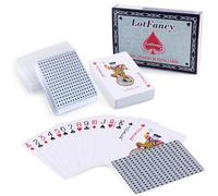 LotFancy Playing Cards Poker con Estuche Plástico, 100% Plástico Resistente al Agua, 2 Piezas índice de Tamaño de Póker Estándar para Juegos de Playa Piscina Agua