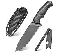 LOTHAR BAT Cuchillos de Hoja Fija, Couteau D'extérieur de Survie en Acier D2 avec Poignée en G10 et Étui Kydex, Idéal pour les Amateurs de Couteaux de Chasse en Plein Air