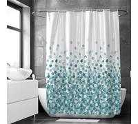 Loti Living Cortina de Ducha Blue Ocean 180x200 cm - Diseño Marítimo - Poliéster Impermeable y Lavable con Ganchos