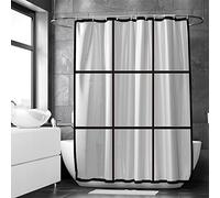 Loti Living Cortina de Ducha PEVA Mate Transparente 180x200 cm - Estilo Minimalista - PEVA Impermeable con Ganchos Incluidos