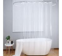 Loti Living Cortina de Ducha PEVA Transparente 180x200 cm - Impermeable, Antimoho, Ligera - con Ojales para Bañera