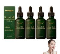 Lotmay Gotas de Péptidos de Colágeno de Células Madre, Suplemento Líquido de Péptidos Multicolágeno, Colágeno Líquido Hidrolizado para una Piel, Cabello y Uñas con Aspecto Firme (4)