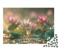 Loto- Dew Drops Sparkle on LotoLeaves,Rompecabezas para Adultos 1000pcs (75x50cm),Juegos De Desafío De