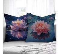 Loto Fundas de Cojines 30x50cm, Lago Fundas para Sofa xxl Juego de 2 Otoño Ultrasuave y Cómodo Cuadrado Cojines Exterior con Cremallera Invisible para Silla Dormitorio halloween Decorar Regalos R1-902