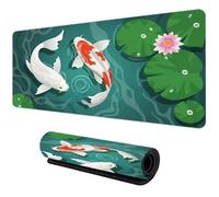 Loto Koi Alfombrilla de Ratón XXL,Grand Mouse Pad Gaming 1500x800x3mm,Mejora La Precisión y La Velocidad Alfombrilla Escritorio Antideslizante,Alfombrilla ratón Gaming para Ratón,Teclado
