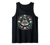 Loto Vintage Meditante Astronauta Zen Yoga Space Universo Camiseta sin Mangas