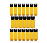 Lots - 20 botellas vacías de vidrio transparente con tapón de rosca negro, marrón, 5 ml