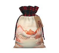 Lots of Peaks. Bolsa estampada con cordón de 8.3 x 11.8 pulgadas, bolsa de regalo para decoración de fiesta de Navidad