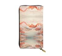 Lots of Peaks. Cartera larga de piel estampada (7.5 x 4.1 pulgadas) | Compartimento multifunción extragrande | Gran regalo