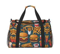 Lots of tasty food - Bolsa de viaje cruzada de gran capacidad con cremalleras de nailon, correa para el hombro y múltiples bolsillos, color negro, talla única, Black, Talla única