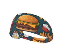 Lots of Tasty Food - Diadema deportiva elástica impresa adecuada para correr, fitness, tenis, yoga