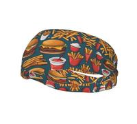 Lots of Tasty Food - Diadema deportiva que absorbe el sudor para correr, fitness, elástica, transpirable para todas las estaciones