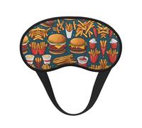 Lots of Tasty Food - Máscara de dormir cómoda de satén con borde negro para bloquear la luz y dormir reparador