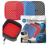 Lotteli Kitchen Forros reutilizables de silicona para freidora de aire, paquete de 3 con hoja magnética para freidora de aire, accesorios fáciles de limpiar, antiadherentes, accesorio de repuesto de