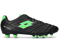 Lotto - Bota de fútbol Stadio 300 III FG, Unisex, Black-Green, 11,5 USA