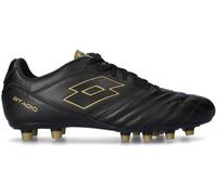 Lotto - Bota de fútbol Stadio 300 III FG, Unisex, Negro-Oro, 10,5 USA