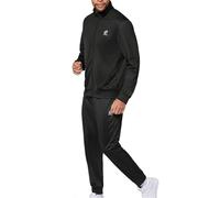 Lotto Chándal para hombre, color negro, talla 4XL, corte regular, 100% poliéster, traje de ocio con cintura elástica y prácticos bolsillos laterales, chándal