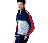 LOTTO homewear Chándal deportivo para hombre de sudadera de algodón gasa de verano - Mono de primavera y verano para hombre de algodón cepillado, entretiempo tallas maxi calibrado, GRIS/ROJO 159, XL