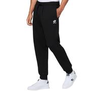 Lotto Pantalones de chándal para hombre, color negro, talla S, pantalones de entrenamiento para hombre con bolsillos laterales, pantalones de chándal con cintura elástica y cordón, pantalones