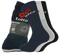 Lotto Paquete de 3 Medias Hombre Calcetines de Tenis Calcetines de Deporte Negro Tenis _ Ne - Negro/Gris/Azul, 43-46 (9-11 Gb)
