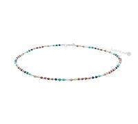 Lotus and Luna 2MM Master Healer Energy Chakra Healing Dainty Necklace with Real Stones Jade, Pearl, Rose Quartz, Amethyst, Moonston (Silver, Master Healer)