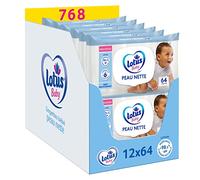 Lotus Baby - Toallitas para bebé, 768 toallitas (paquete de 12 x 64), hipoalergénicas y testadas dermatológicamente