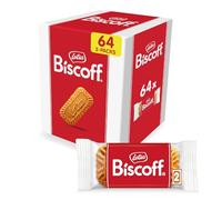 Lotus Biscoff Cookies - Bocadillo de galletas caramelizadas, 128 galletas (64 paquetes dobles), vegano, 100 ml