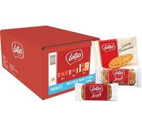 Lotus Biscoff Galleta caramelizada, galletas de chocolate caramelizadas y empanada Bretone | 160 galletas envasadas individualmente | Solo ingredientes naturales | 160 x 1 | 1,1 kg
