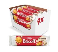 Lotus Biscoff | Galletas Rellenas de Vainilla | Vegana | Sin Aromas Artificiales ni Colorantes | 15 Galletas por Pack | 9 x 150g (1,35kg)