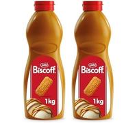 Lotus Biscoff Topping Cobertura Postres 1kg PACK 2 - Galletas Caramelizadas Originales, Vegano, Sin Aromas/Colorantes Artificiales, Botella Exprimible Profesional