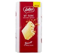 Lotus Biscoff Wit Blanc Chocolat, barrita de chocolate blanco con trozos de galleta Lotus de 180g